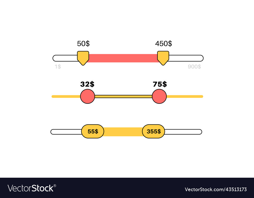 Price range filter vector image Price range filter