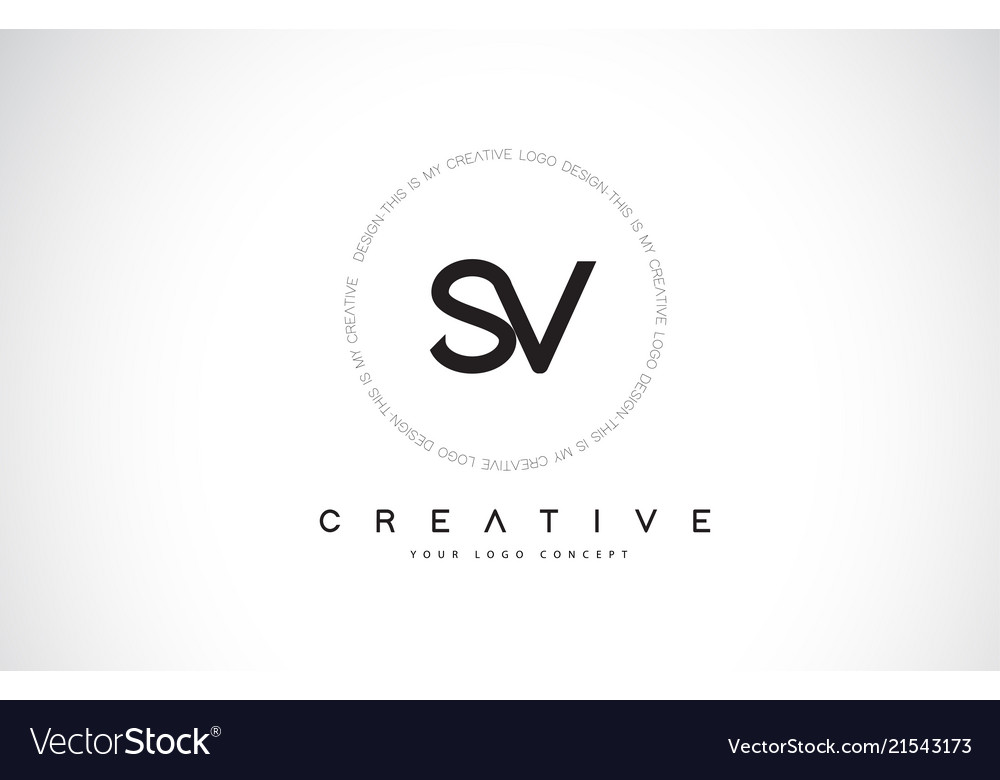 Sv s v logo design with black and white creative