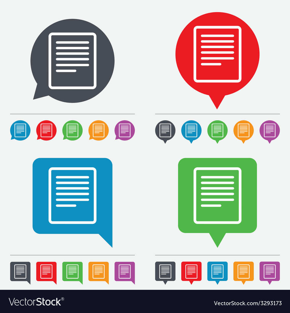 Text file sign icon file document symbol Vector Image
