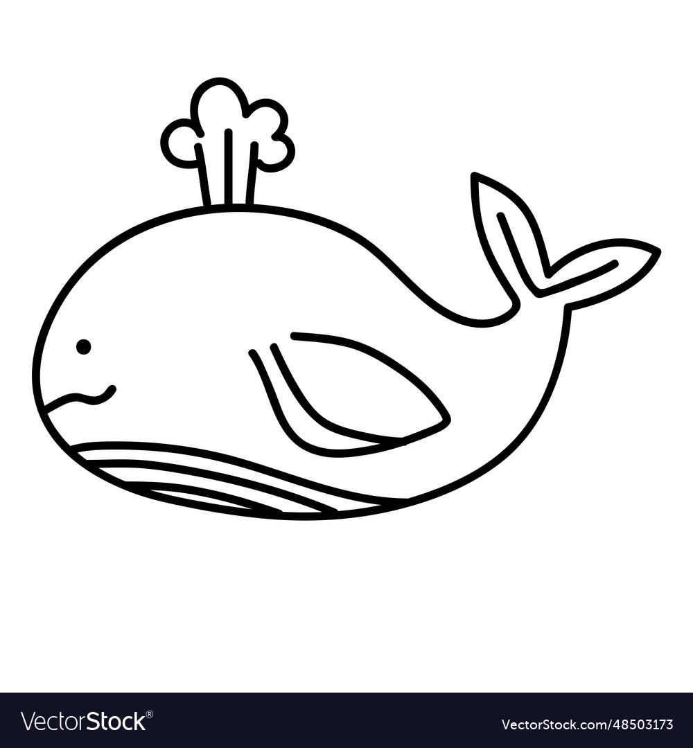 Whale doodle icon Royalty Free Vector Image - VectorStock