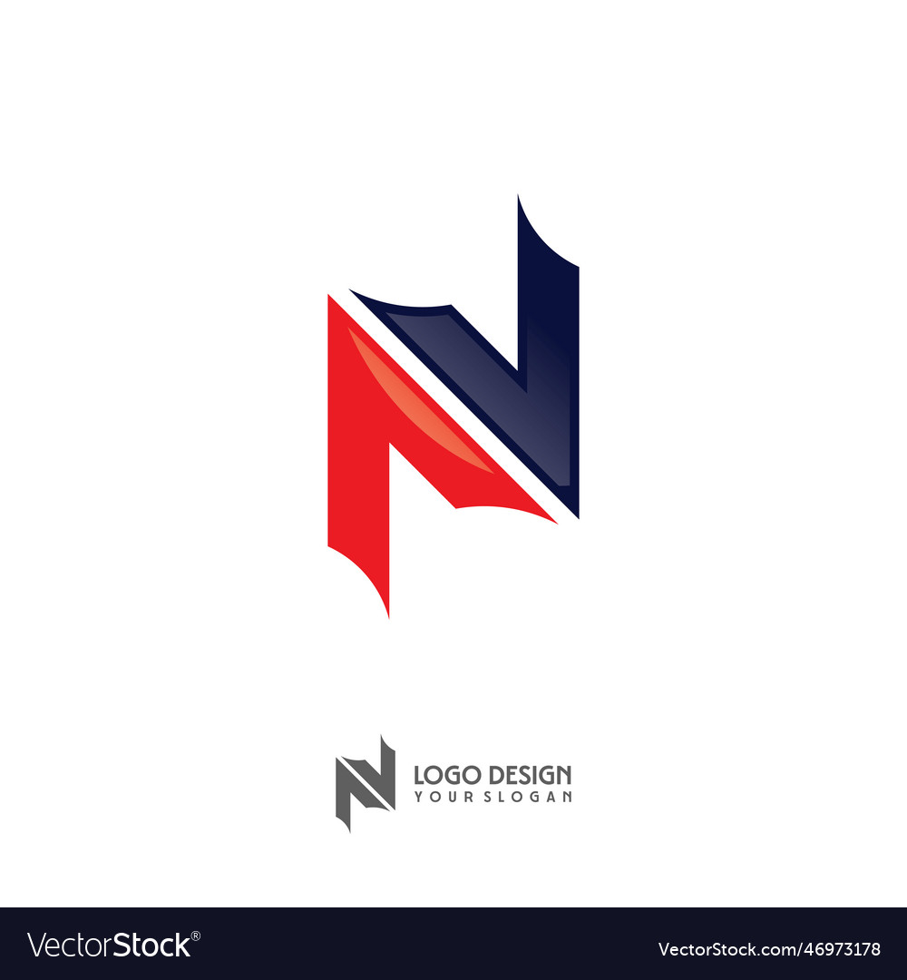 Abstract n symbol logo Royalty Free Vector Image