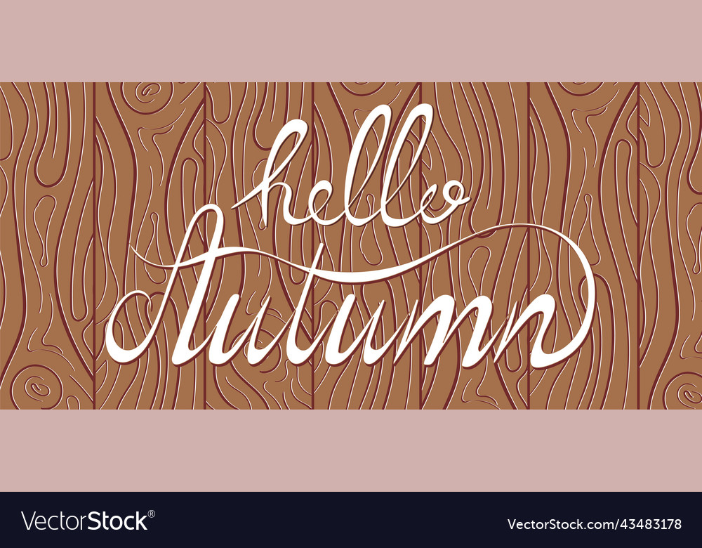 Autumn banner with the inscription hello