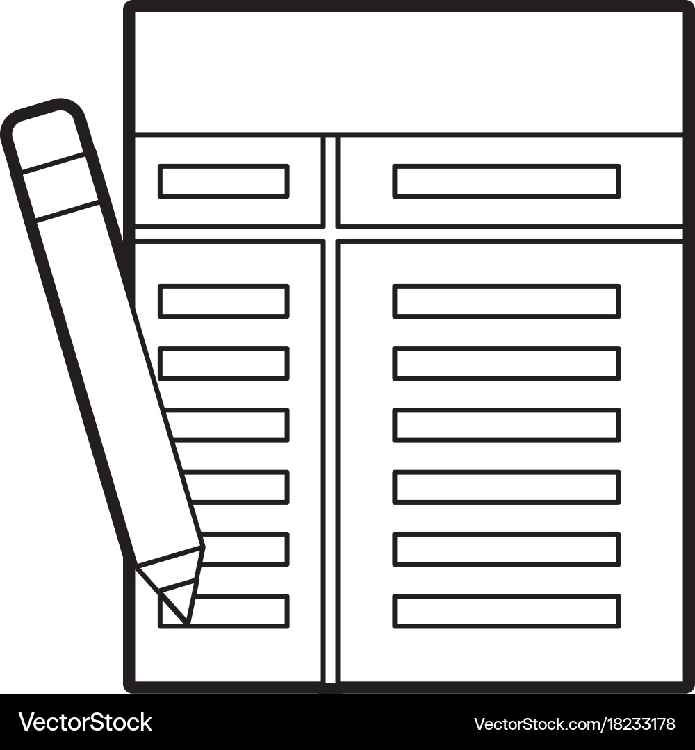 Business office paper document pencil elements Vector Image