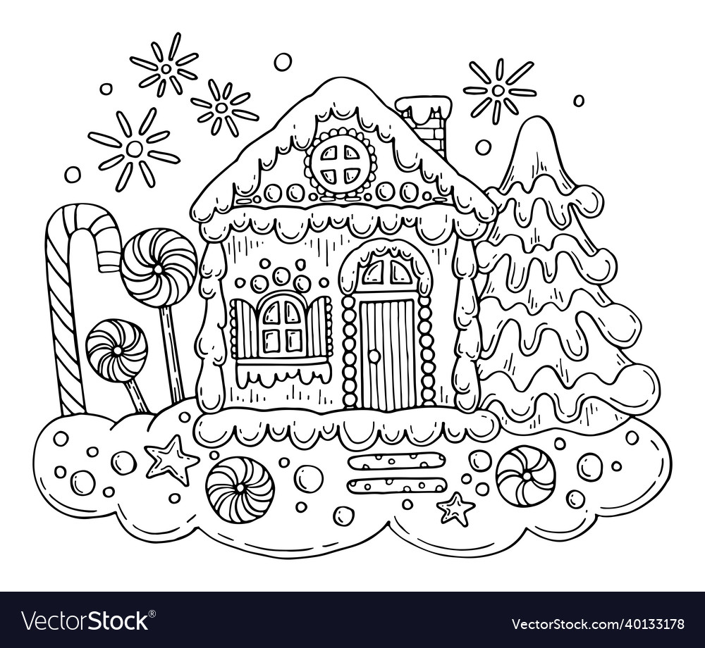 Ginger Bread House Coloring Pages