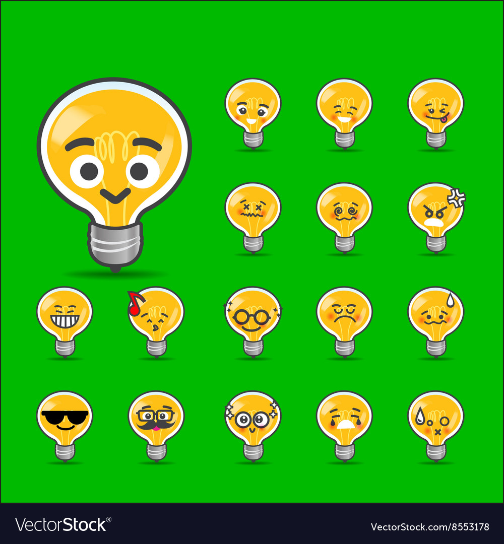 Sammlung von Unterschied Emoticon Lampe