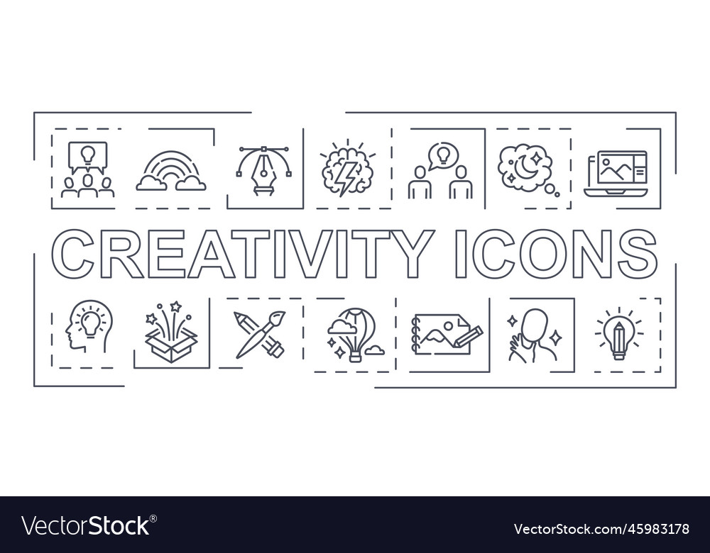 Creativity Line Banner Royalty Free Vector Image