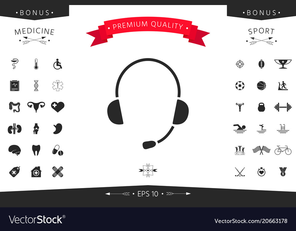 Headphones with microphone icon