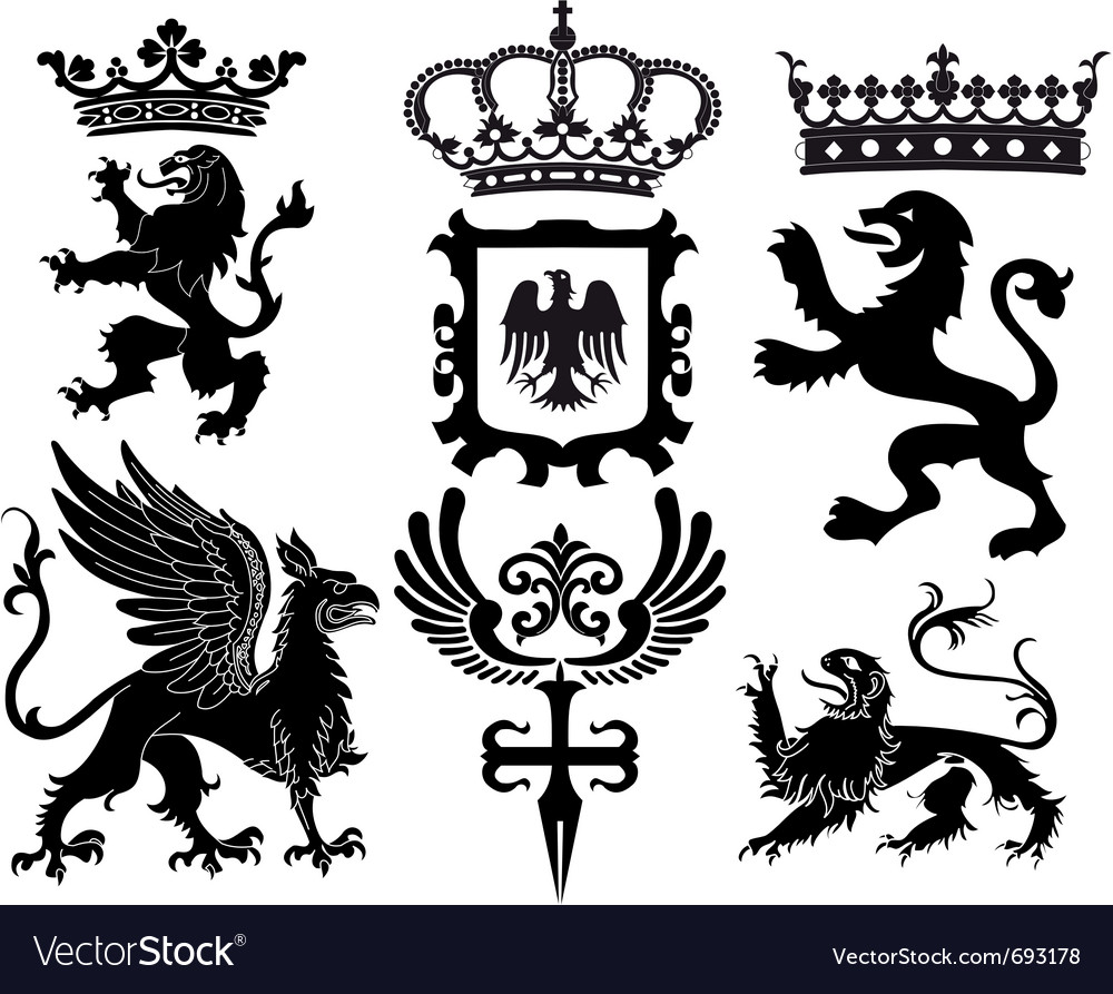 Heraldry design elements Royalty Free Vector Image