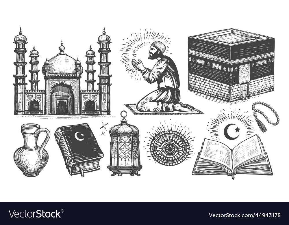 Islam Concept Religious Tradition Muslim Culture Vector Image