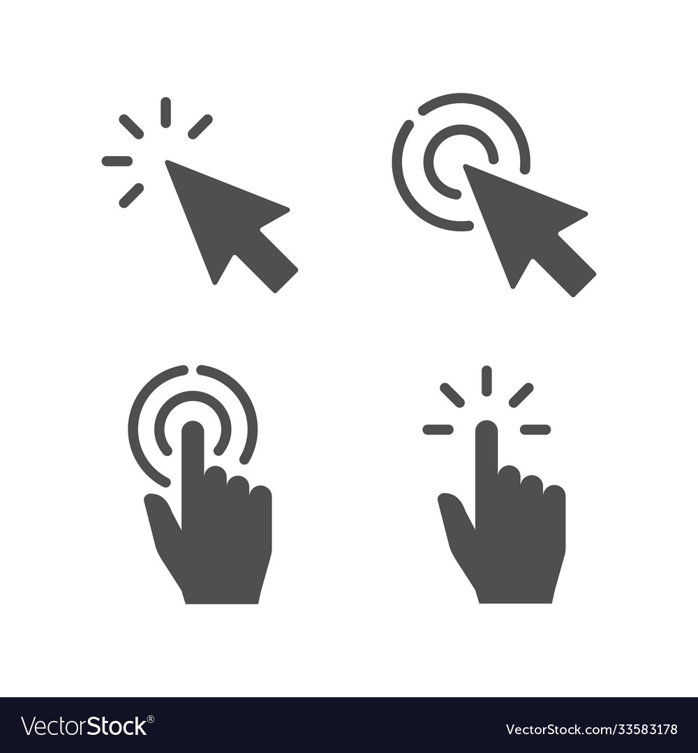 Pointer icon hand touch gesture Royalty Free Vector Image