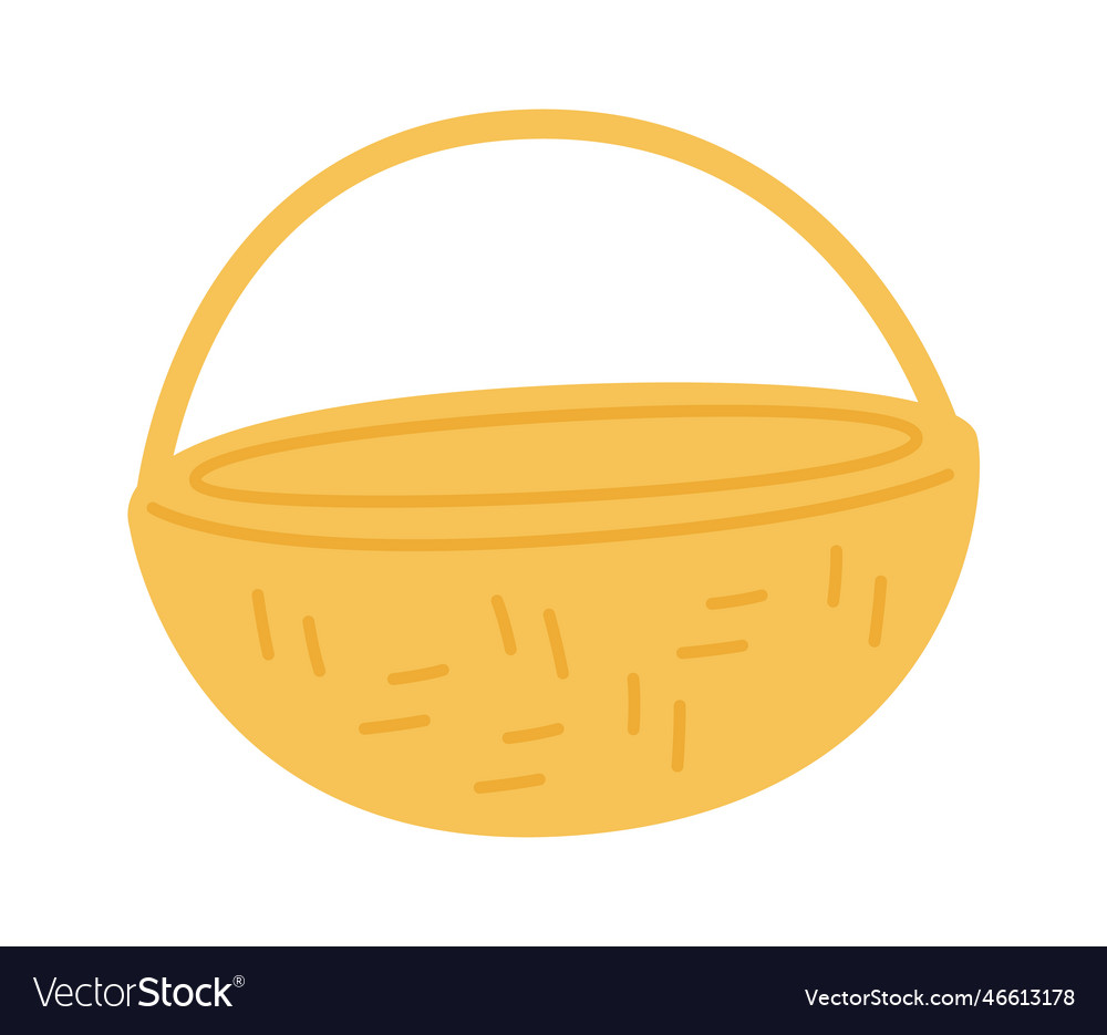 Round straw basket Royalty Free Vector Image - VectorStock
