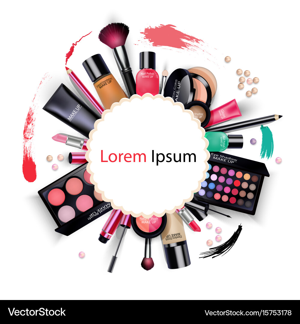 Sets cosmetics on isolated background Royalty Free Vector