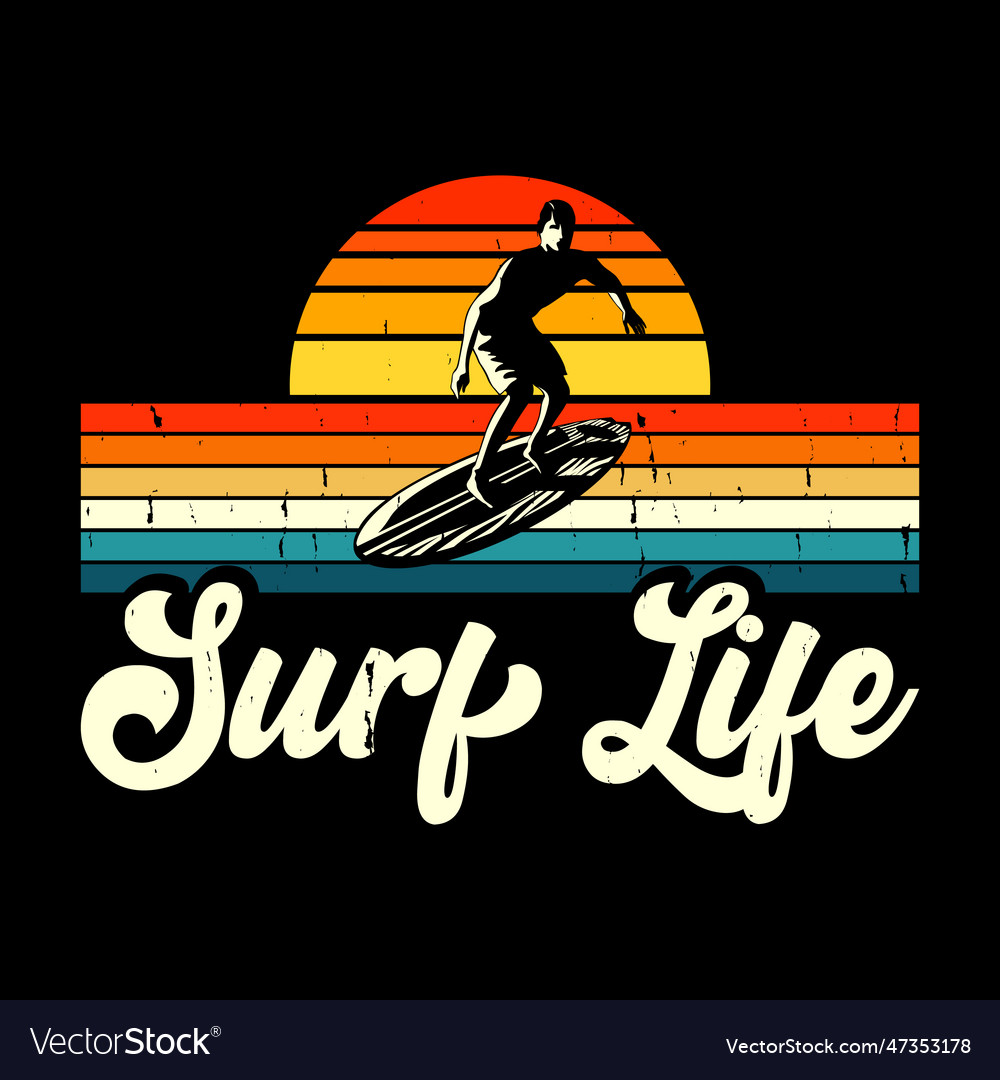 Surfing summer vacation t-shirt design