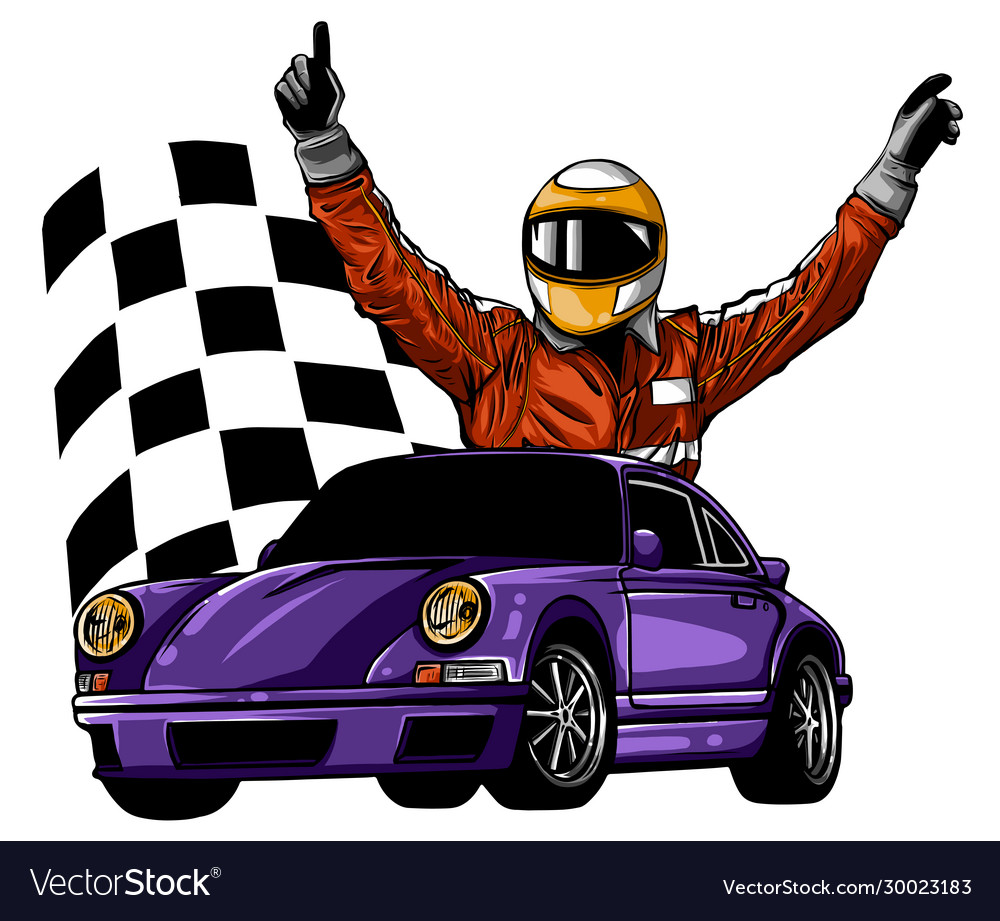 A Race Car Driver Royalty Free Vector Image VectorStock