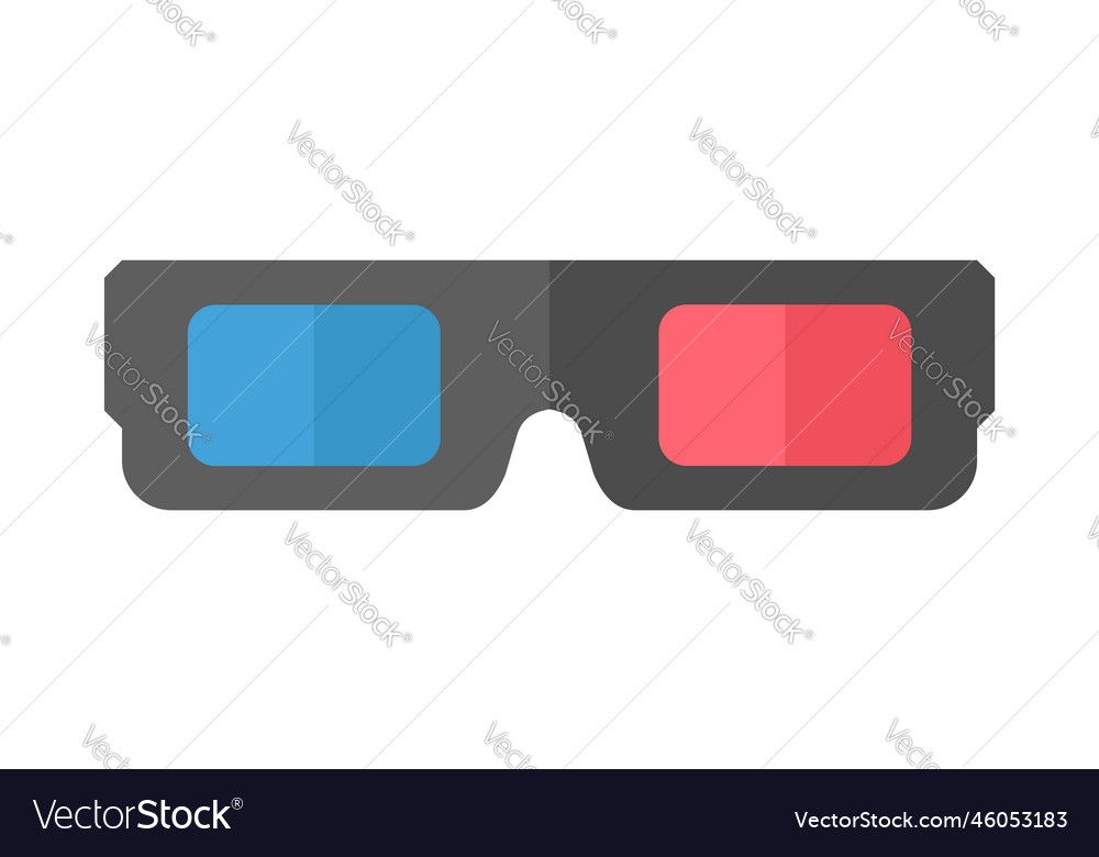 Blue red 3d glasses isolated Royalty Free Vector Image