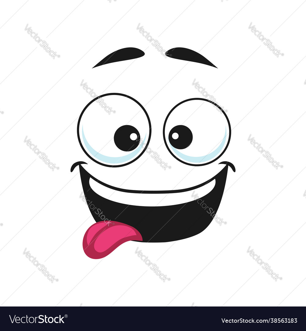 cartoon smiley face with tongue sticking out