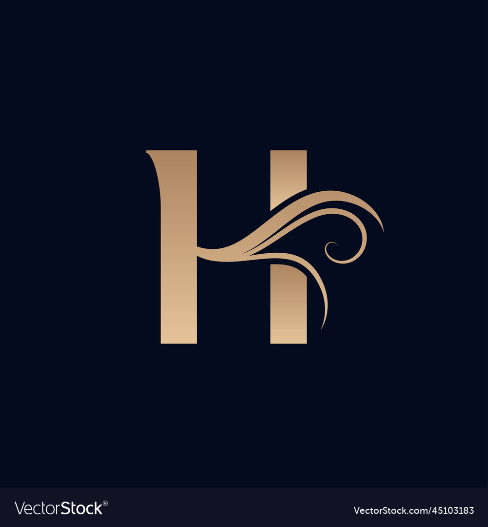 Hair Salon Gold Beauty Women Logo Letter H Vector Image