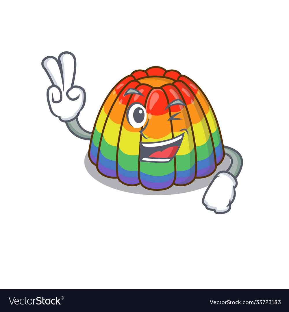 Mascot funny rainbow jelly cartoon character