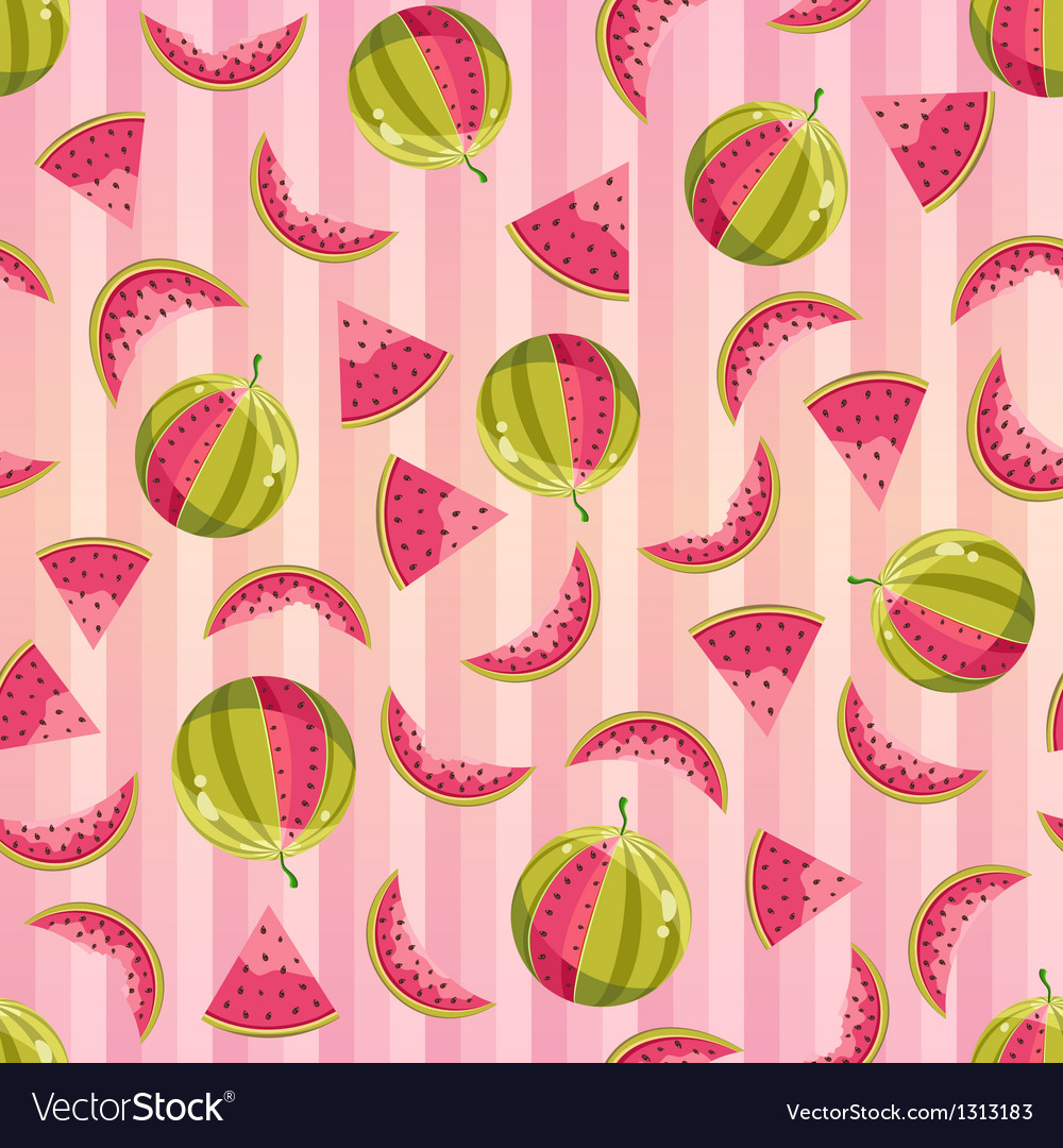 Seamless pattern with watermelons