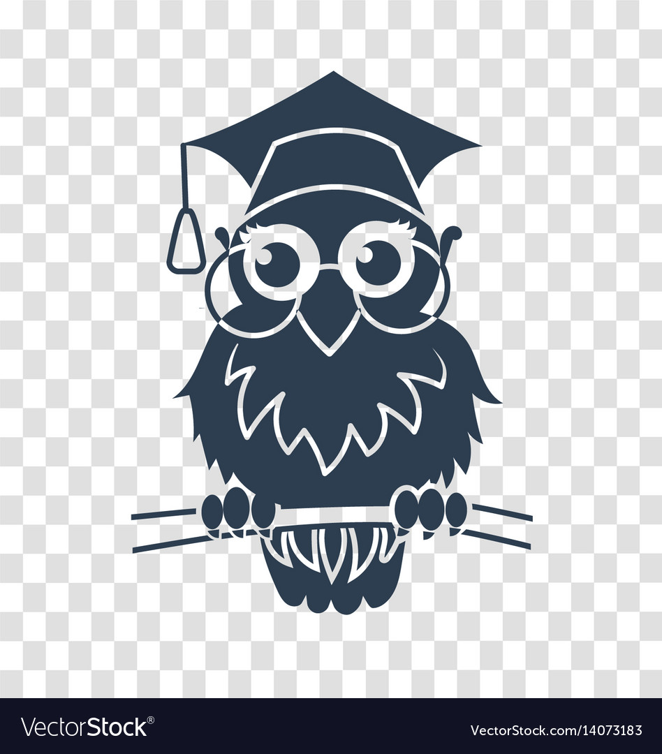 Download Silhouette icon back to school owl Royalty Free Vector Image