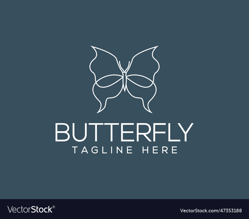 Abstract butterfly line art logo design