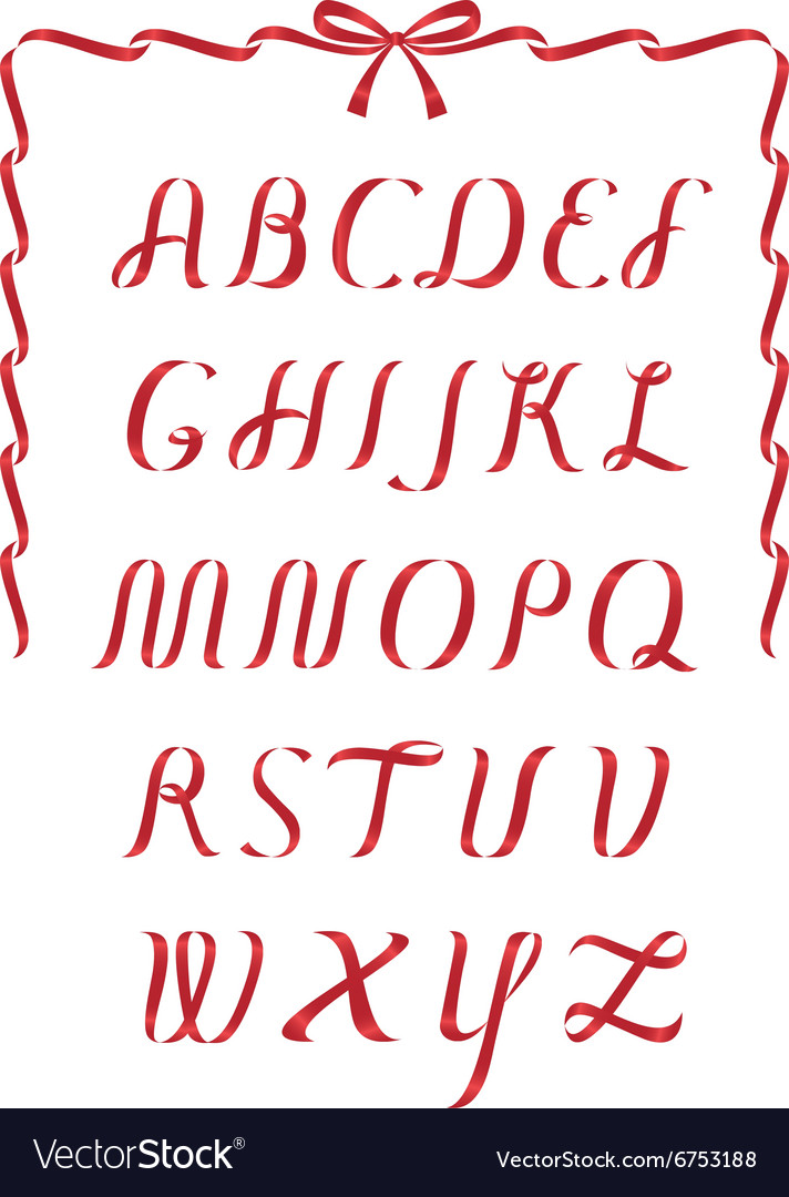 Christmas ribbon alphabet