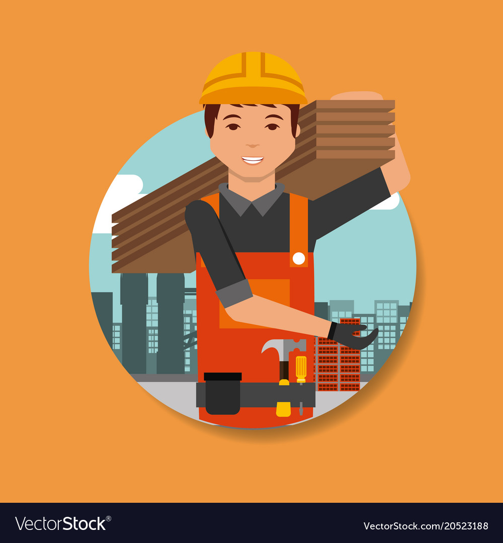 Construction people workers Royalty Free Vector Image