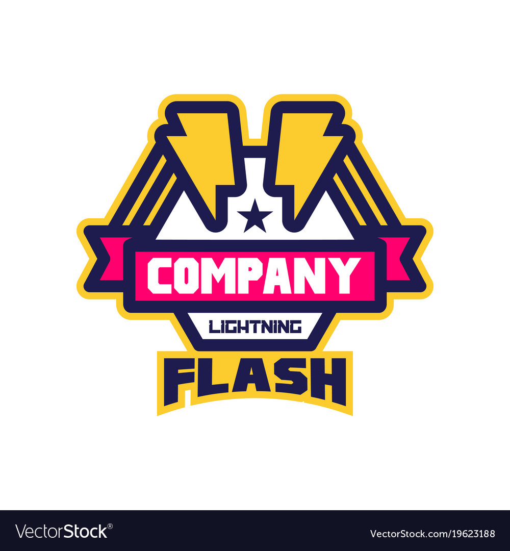 Flash lightning company logo template design