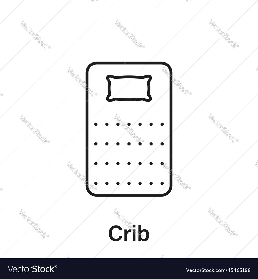 Mattress crib size line icon bed dimension