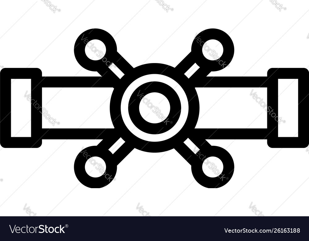 Metal Pipe Tap Icon Outline Style Royalty Free Vector Image