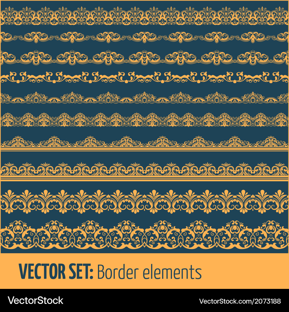 Set of border elements and page decoration Vector Image
