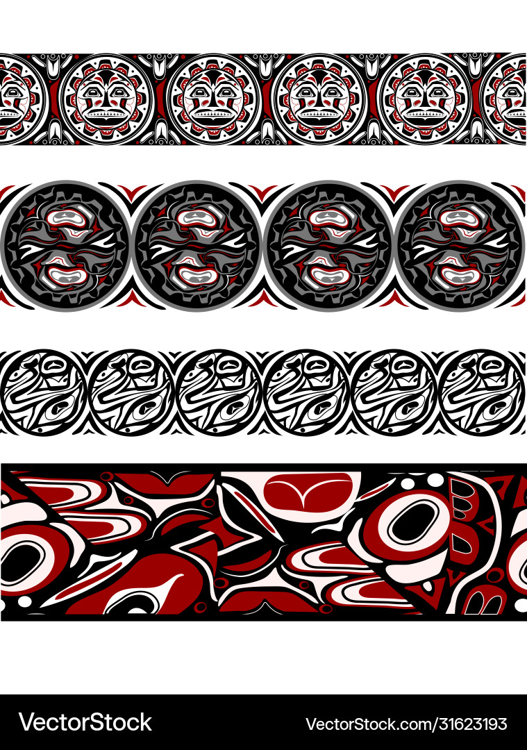 Abstract background native north american set Vector Image