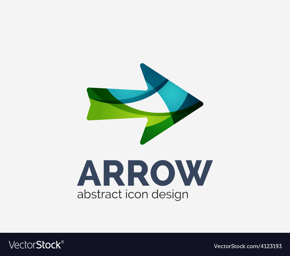 Clean moden wave design arrow logo Royalty Free Vector Image