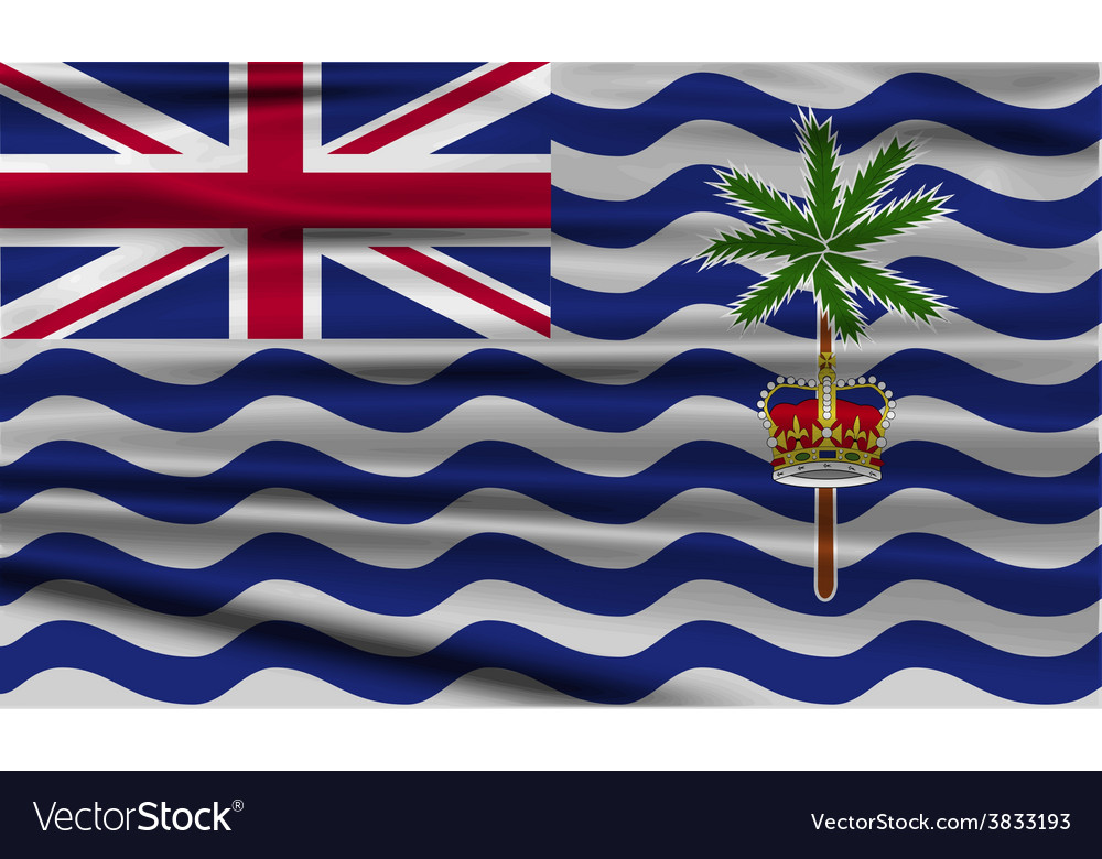 Flag of british indian ocean territory with old Vector Image