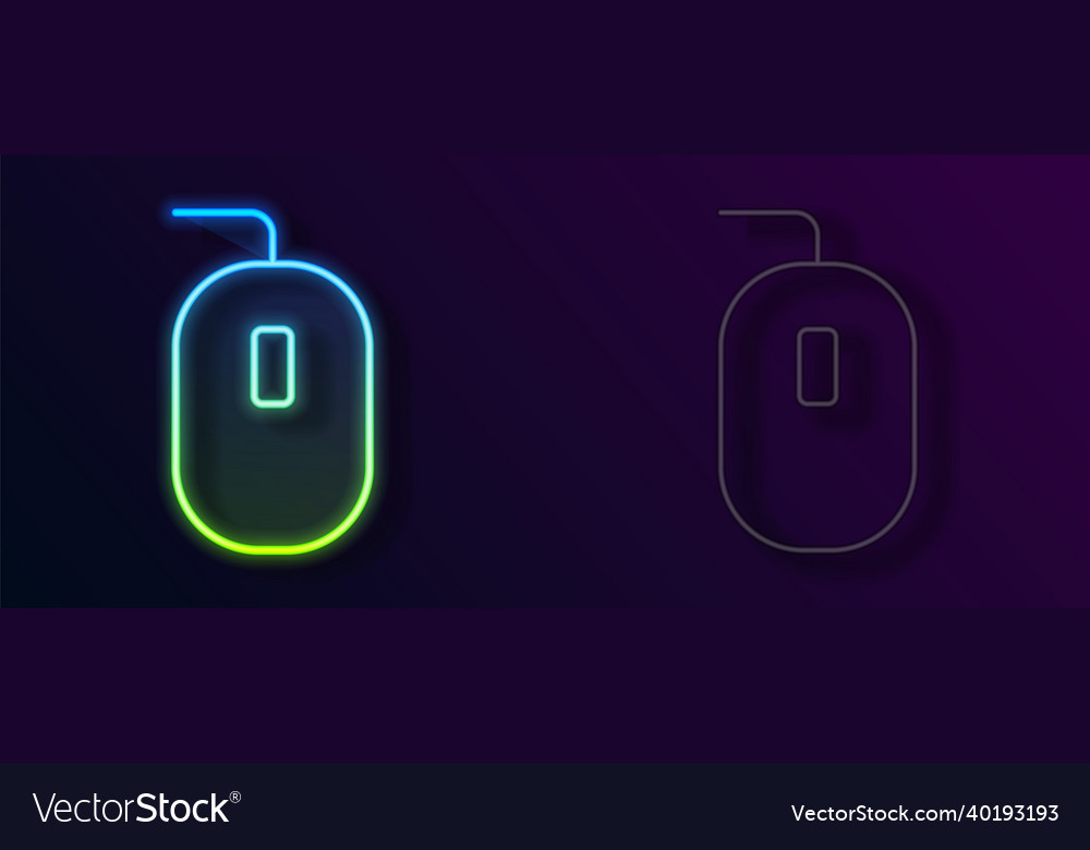 Glowing neon line computer mouse gaming icon Vector Image