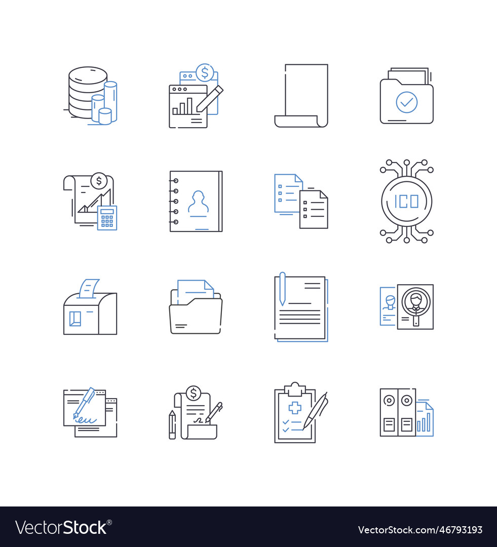 Logistics documents line icons collection Vector Image