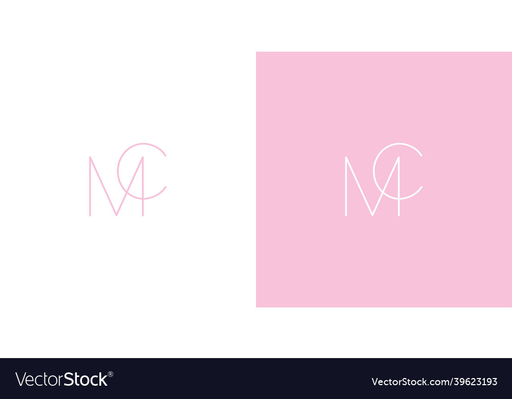 Minimalist and luxurious initial mc lettering logo