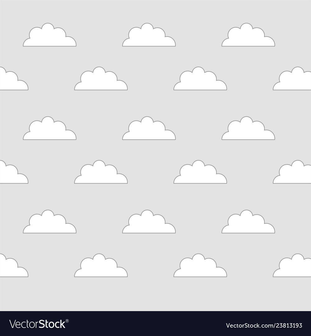 Stylish clouds pattern gray background Royalty Free Vector
