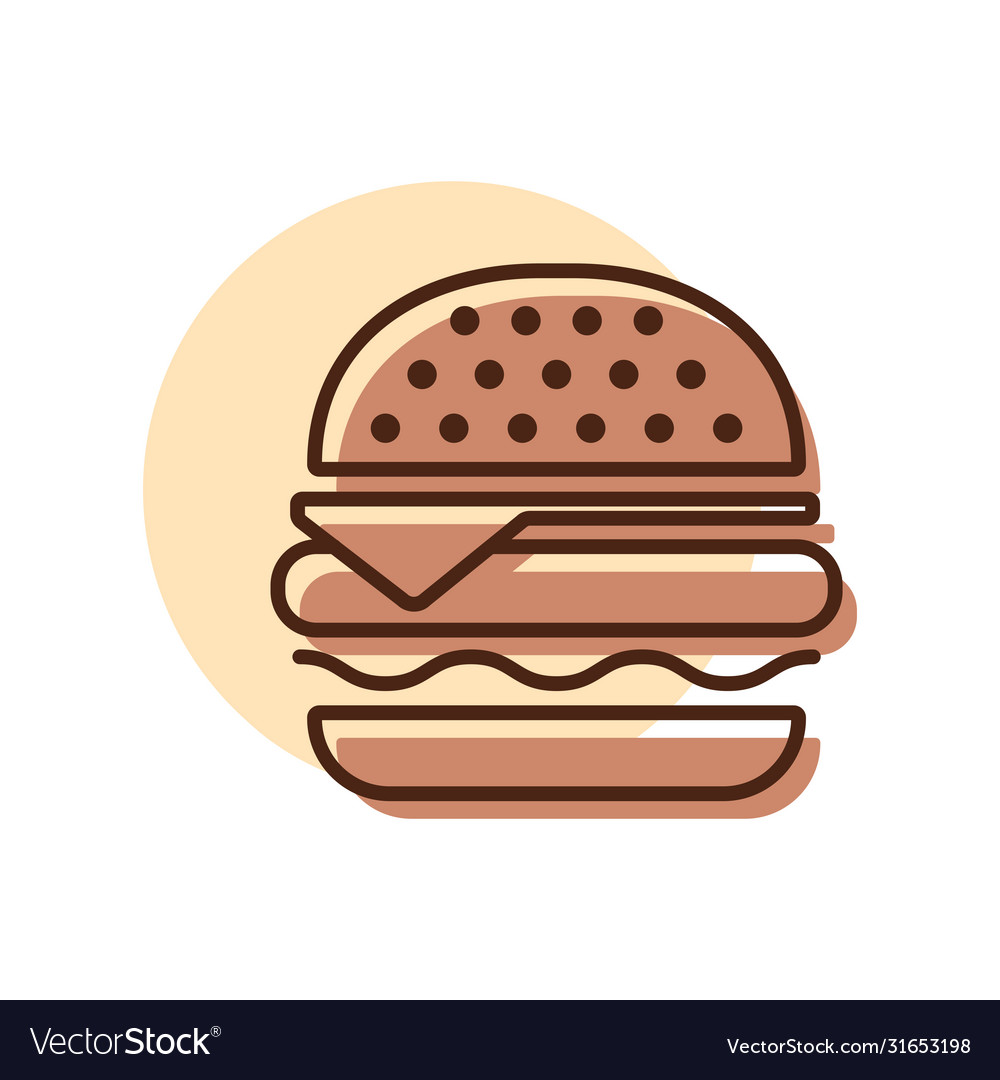 Burger icon fast food sign Royalty Free Vector Image