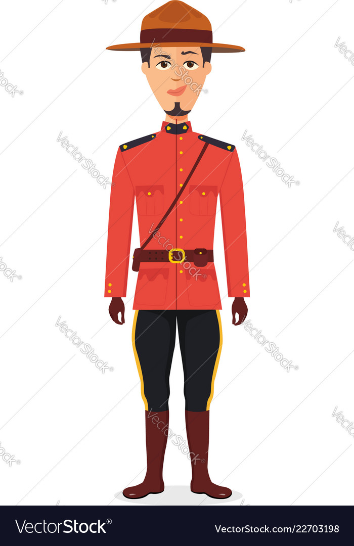 Canadian policeman cartoon Royalty Free Vector Image