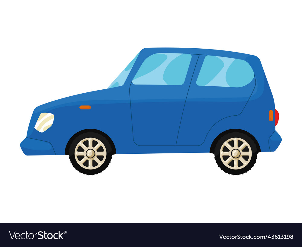 Car vehicle blue color Royalty Free Vector Image