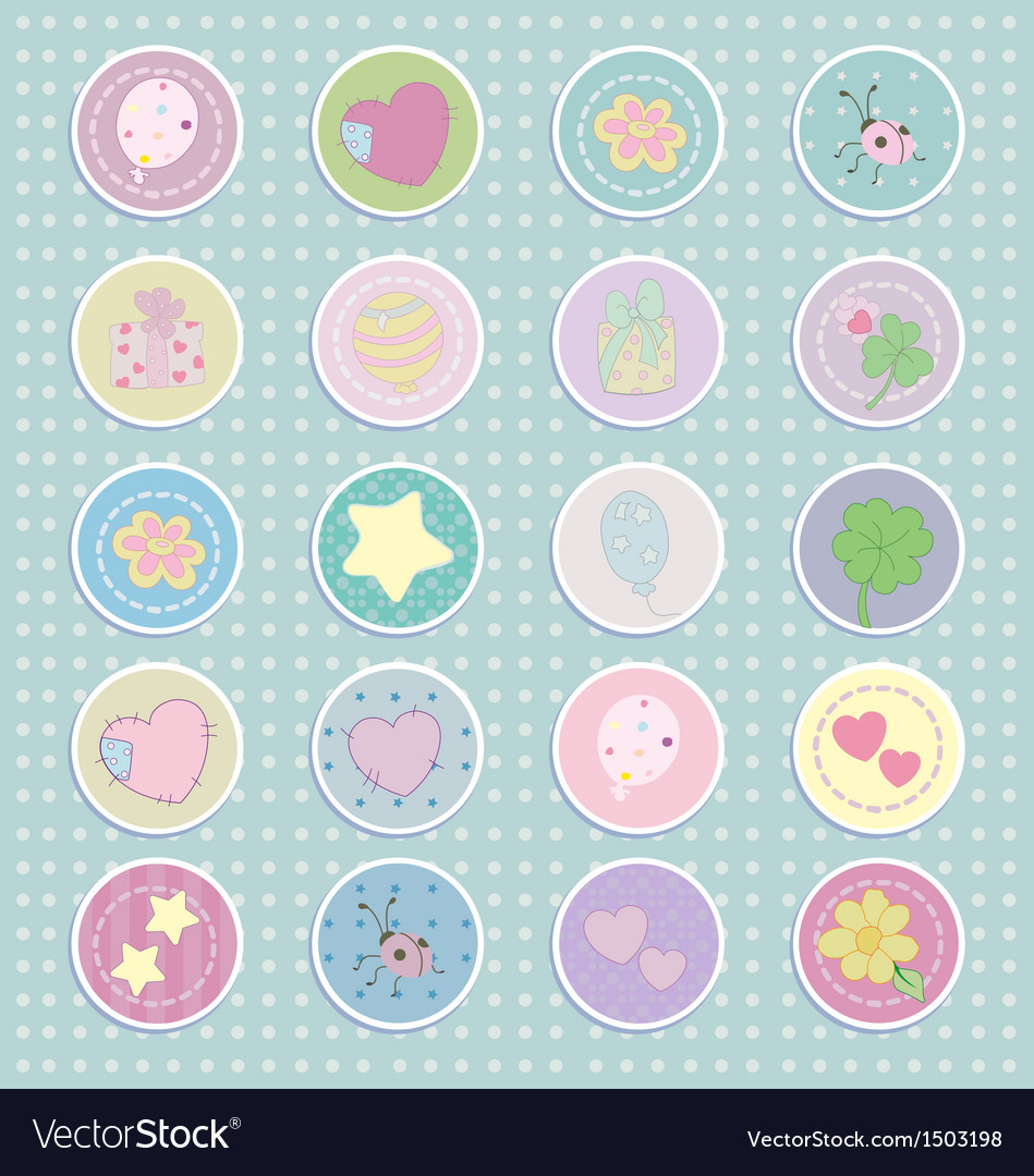 Cartoon stickers Royalty Free Vector Image - VectorStock