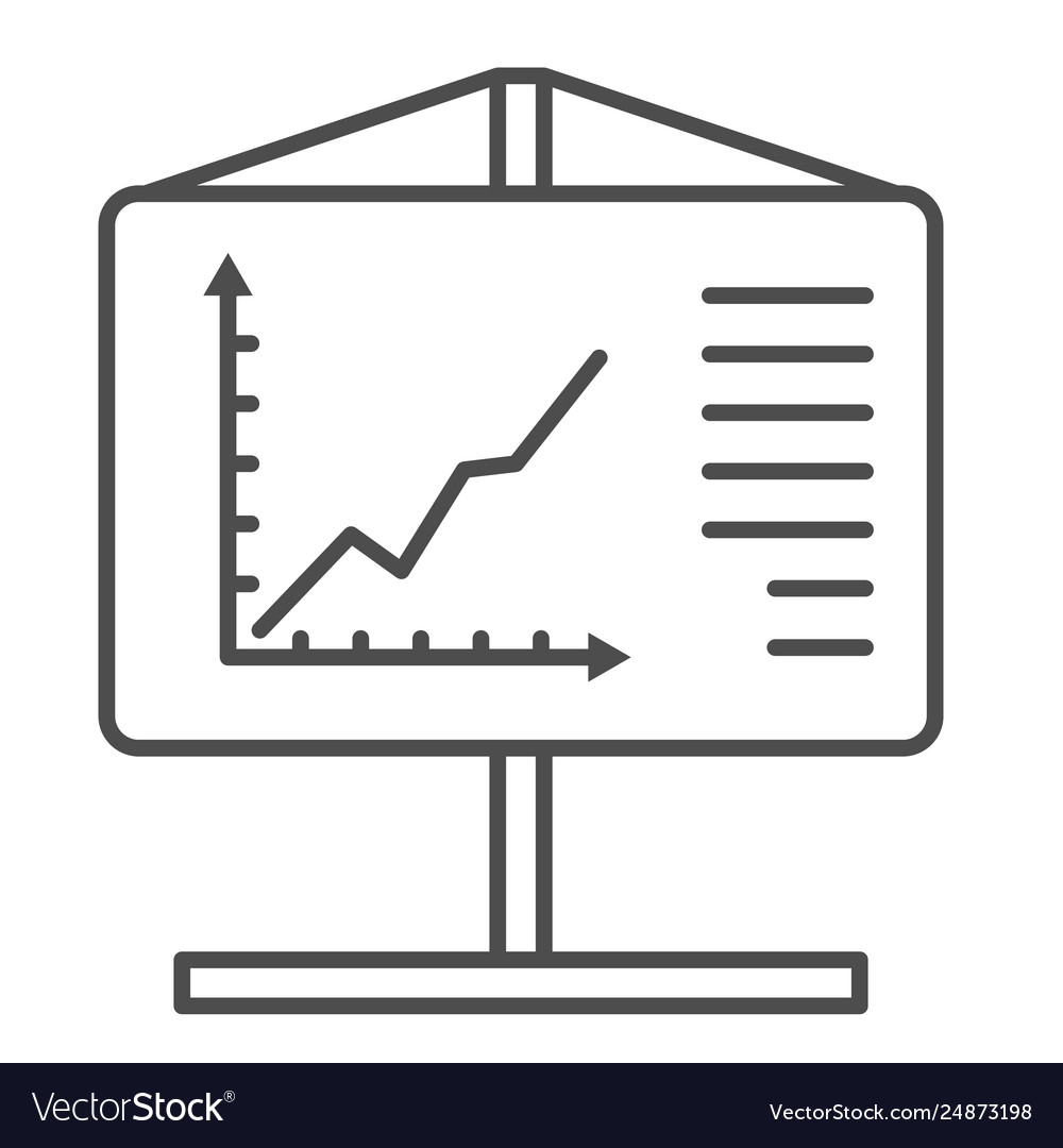 Flipchart thin line icon presentation