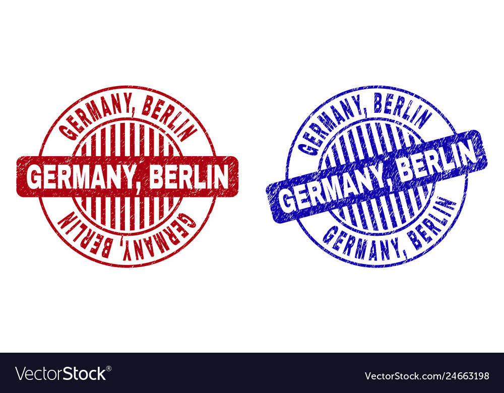 Grunge germany berlin scratched round stamps