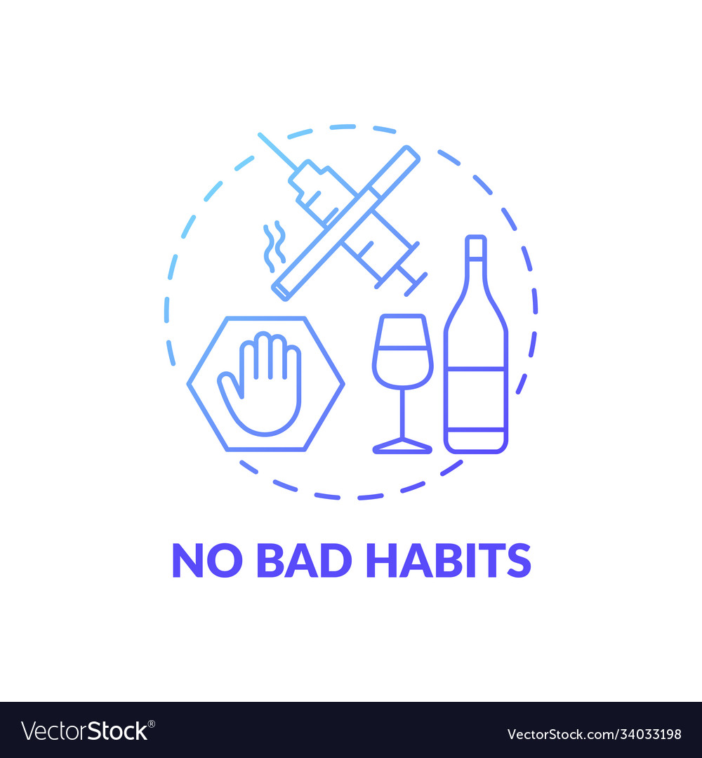 No bad habits blue gradient concept icon