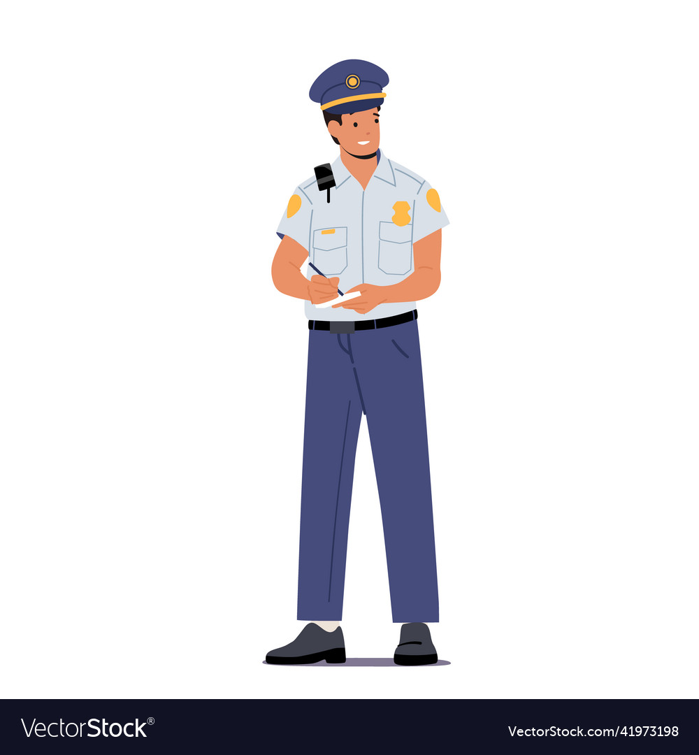 Police officer male character professional Vector Image