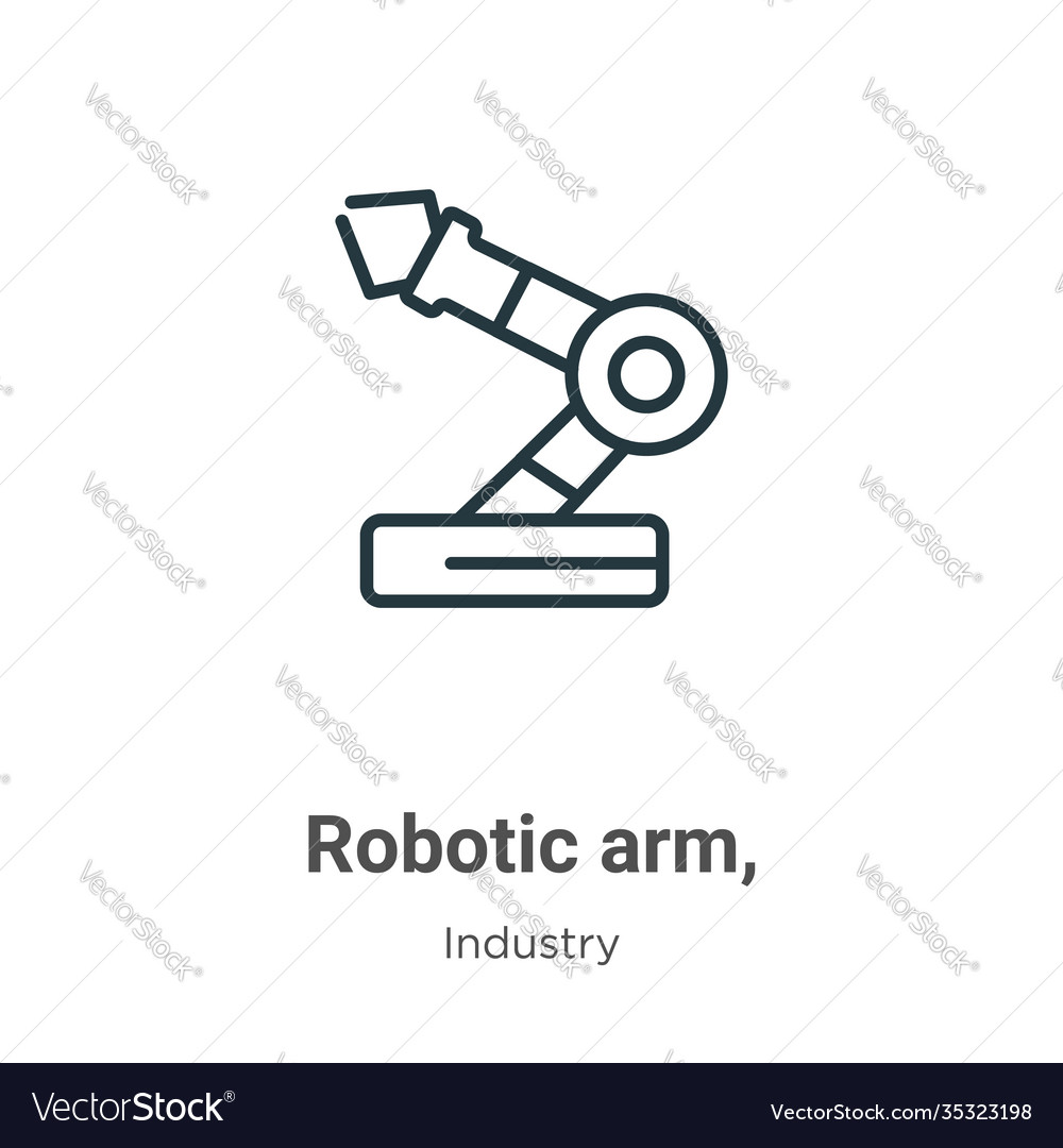 Robotic arm outline icon thin line black Vector Image