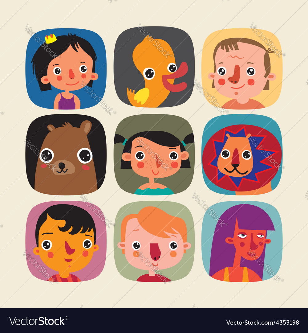 set of childrens icons royalty free vector image