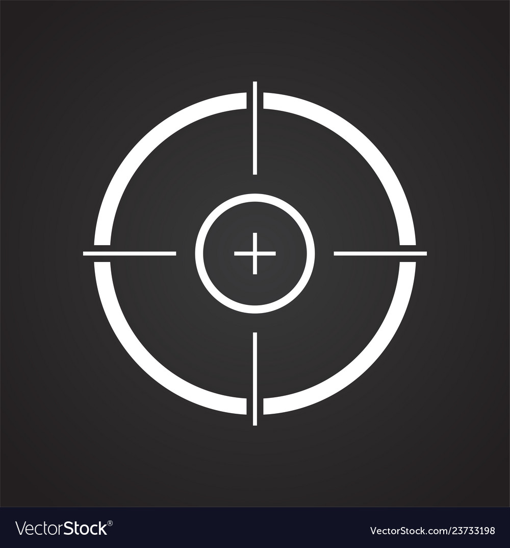 Target Icon Set On Black Background For Graphic Vector Image