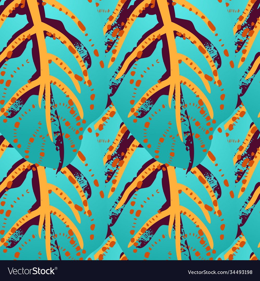 Tropical leaf modern motif jungle print foliage Vector Image